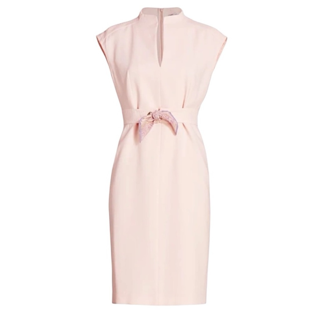 NWT MaxMara NWT Max Mara Delfina Scarf Tie Sheath Dress In Pink Women’s Size 8